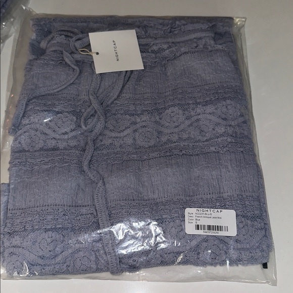 Nightcap Free People “French Antique” lavender blue lace midi boho dress S M L - Picture 5 of 7